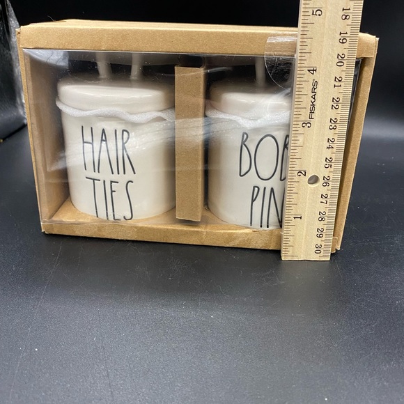 Rae Dunn Bath Rae Dunn Hair Ties And Bobby Pins Jars With Lids Nib
